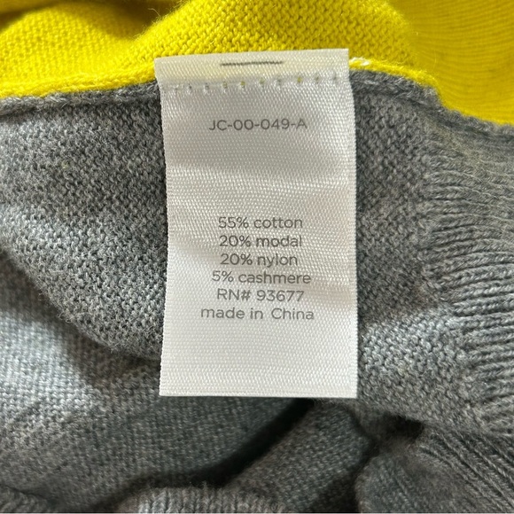 JCP Sweater Women's Cashmere Blend Yellow Gray Size Large - Picture 4 of 7